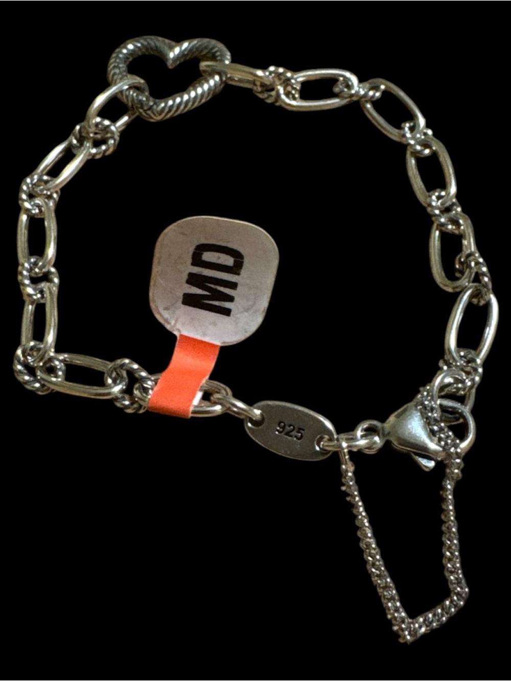 James Avery Changeable Heart Charm Bracelet Sterling Silver M NWT - Picture 2 of 4